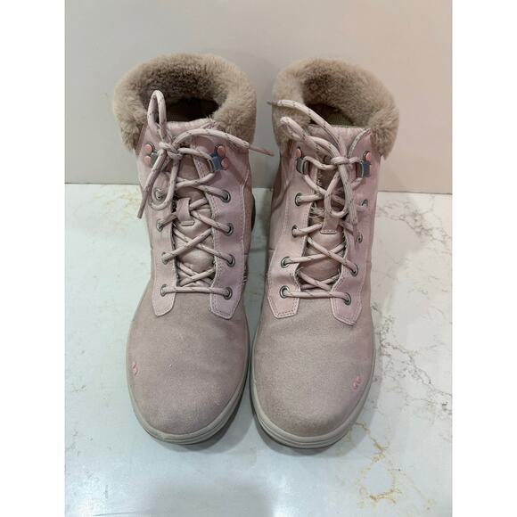 Fairy-core Ryka Water-Repellent Suede Faux Fur Winter Boots Pink – Women’s 8.5 - Picture 1 of 6